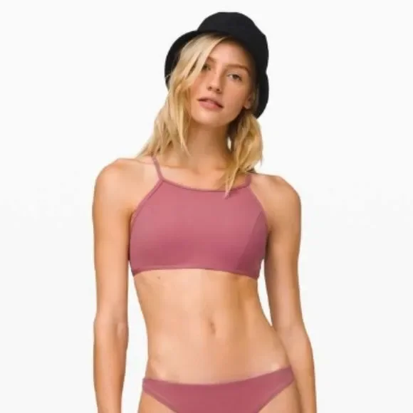 Lululemon See The Sea Swim Top Moss Rose sz 6 - Picture 4 of 9